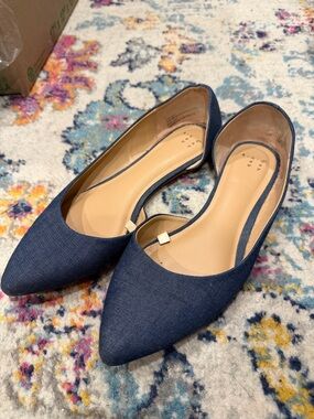 a new day Denim Pointed Toe D'Orsay Flats